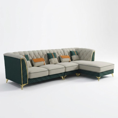 Divano angolare in pelle a forma di L Design Moderno Set per il soggiorno.