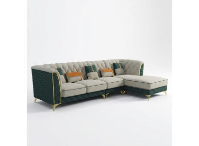 Divano angolare in pelle a forma di L Design Moderno Set per il soggiorno.