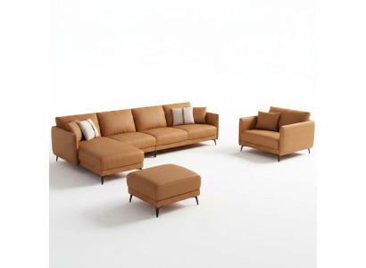Soggiorno Set Design Moderno Divani Moderni Divano d'angolo in pelle Couch Nuovo