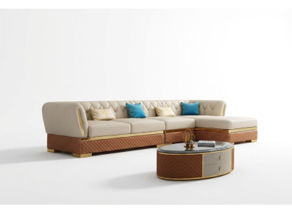Divano ad angolo in pelle a forma di L, divano, soggiorno, divano, set, design moderno, divani ad angolo.