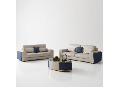 Sofà moderno in pelle divano divano Salotto Divano di design 3 + 2