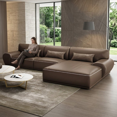 Design angolo divano a L forma Moderno Divani Divano in pelle Composizione salotto Sedia Divano