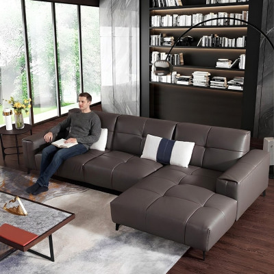Design Esk angolare divano a L moderno divani in pelle divano divano Posto paesaggio abitativo