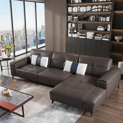 Design Esk angolare divano a L moderno divani in pelle divano divano Posto paesaggio abitativo