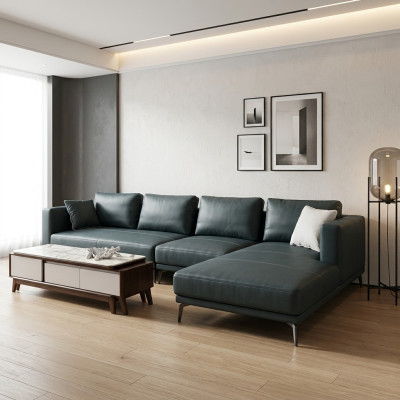 Angolo divano ad angolo L-forma Divano Living comp. Divano Divano Set di imbottitura Tessuto Divani Pelle