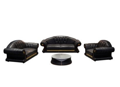 Divano Chesterfield classico in pelle per tre persone