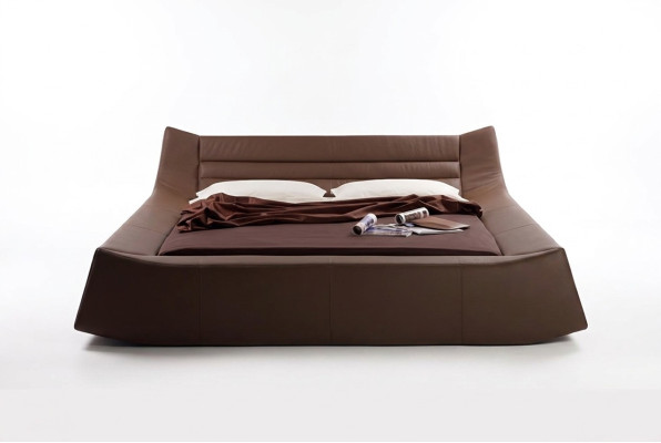 Letto imbottito design lusso doppio letti da hotel camera da letto in pelle tessuto moderno