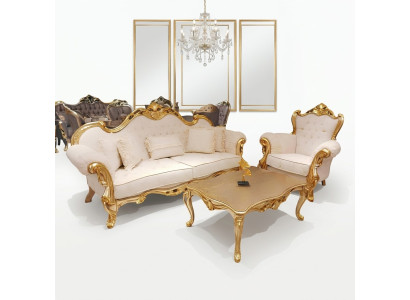 Divano 3+3+1+1 posti Stile classico Relax Poltrona Chesterfield Barocco 4 pezzi