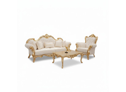 Sofà 3 posti + 3 posti + 1 posti Chesterfield stile barocco set da salotto 3 pezzi. Divano