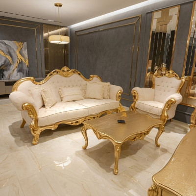 Divano Chesterfield di lusso da 3 posti + 3 posti divano 2 pezzi. Set di divani classici Mobili Nuovi.