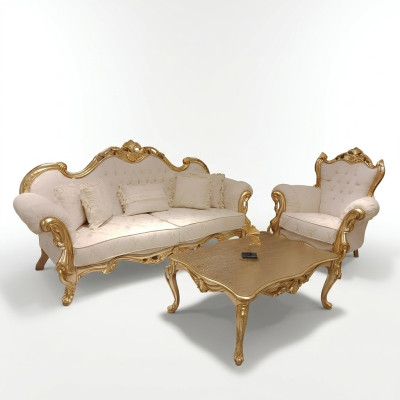 Divano Chesterfield di lusso da 3 posti + 3 posti divano 2 pezzi. Set di divani classici Mobili Nuovi.