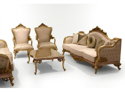 Set di divani da designer 3+3+1 posti in tessuto per divani da salotto, poltrona, set classico nuovo.