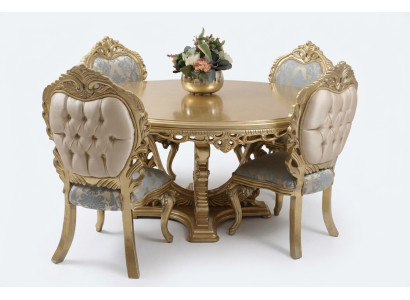 Tavolo da pranzo di lusso rotondo Design tavolo classico da pranzo Mobili in oro Nuovo