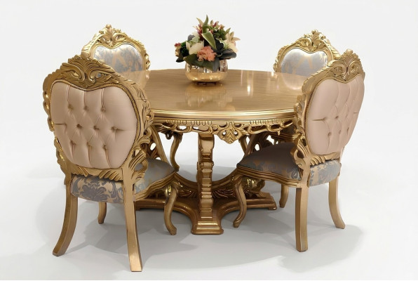 Set di 6 sedie da pranzo in legno di design in stile antico di lusso, nuove. Set di 6 sedie da pranzo in legno di design in stile antico di lusso, nuove.
