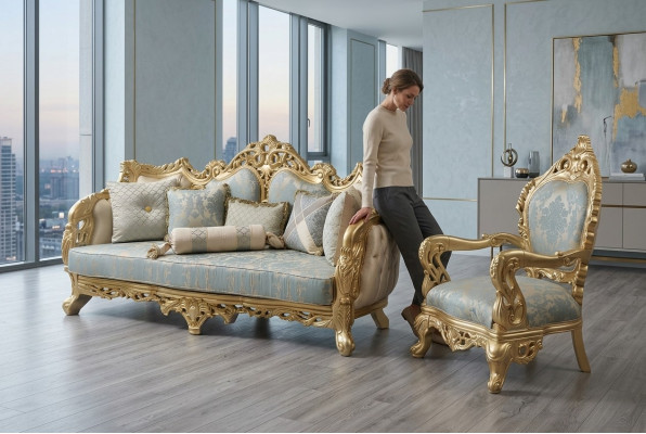 Sofà classico 3+3+1 posti a sedere Chesterfield poltrona relax Mobili Divano Nuovo