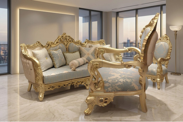 Sofà classico 3+3+1 posti a sedere Chesterfield poltrona relax Mobili Divano Nuovo