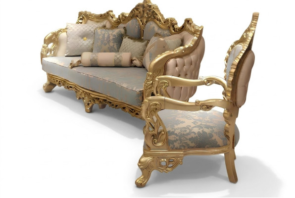 Sofà classico 3+3+1 posti a sedere Chesterfield poltrona relax Mobili Divano Nuovo