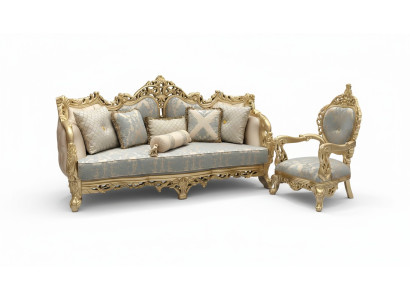 Set completo di divani classici 3+1+1 composti da divano a 3 posti e 2 poltrone relax.