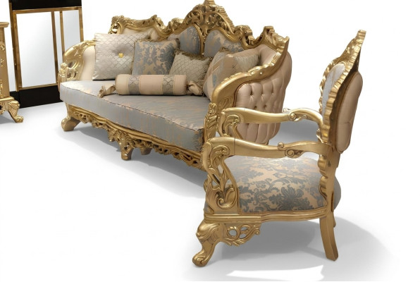 Divano Chesterfield 3+3 posti 2x Divano Classico Poltrona Relax 2 pezzi.