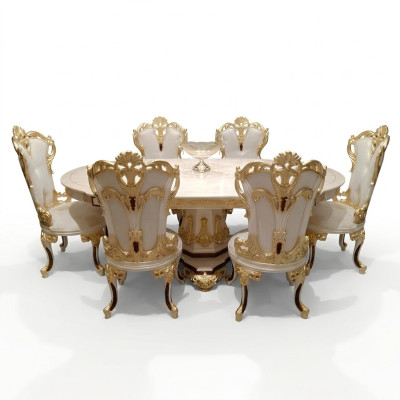 Set di sedie da sala da pranzo 6x sedie Set di mobili di lusso Gruppo poltrona Divano da salotto   Traduzione in italiano: Set di sedie per sala da pranzo 6x sedie Set di mobili di lusso Set poltrona Divano da salotto