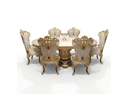 Set di sedie da sala da pranzo 6x sedie Set di mobili di lusso Gruppo poltrona Divano da salotto   Traduzione in italiano: Set di sedie per sala da pranzo 6x sedie Set di mobili di lusso Set poltrona Divano da salotto
