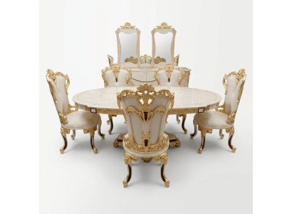 Set da pranzo 6 sedie gruppo da pranzo in legno Sedia imbottita Sedia di lusso Tessuto Nuovo