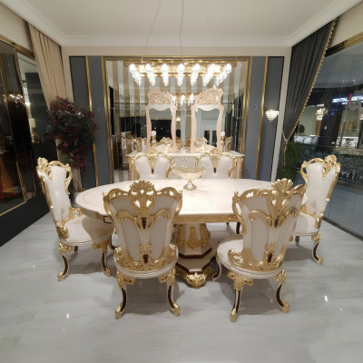 Set da pranzo di lusso tavolo da pranzo 4 sedie in legno sedia tessuto gruppo da pranzo set nuovo