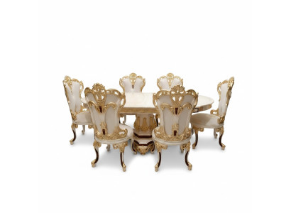 Set da pranzo di lusso tavolo da pranzo 4 sedie in legno sedia tessuto gruppo da pranzo set nuovo