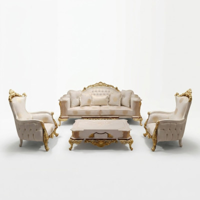 Divano 3 posti per soggiorno, set di divani Chesterfield in tessuto nuovo.