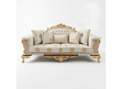 Divano design a tre posti - Divano Chesterfield a tre posti in tessuto, nuovo.