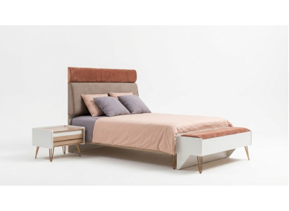 Set camera da letto per bambini Letto + Comodino + Panca Set moderno Letto 3 pezzi. Panca Completo.