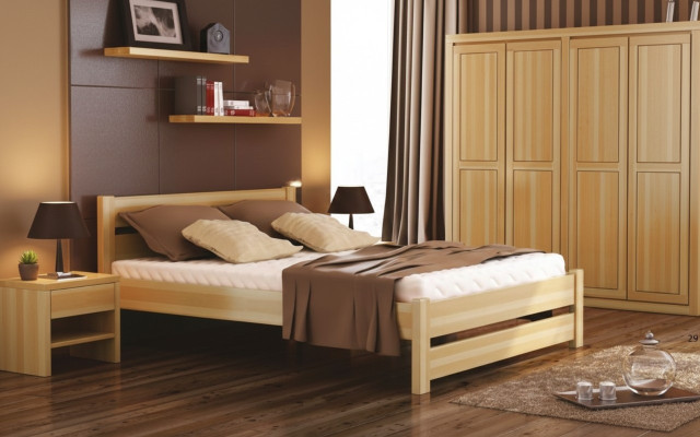 Camera da letto 3 pezzi. Set Letto Comodini 2x Letti Legno massiccio in legno massello