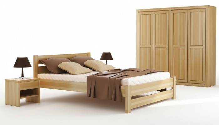 Camera da letto 3 pezzi. Set Letto Comodini 2x Letti Legno massiccio in legno massello
