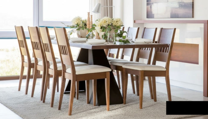 Tavolo da pranzo in legno Sedie 7 pezzi Sedia con schienale Gruppo sala da pranzo Set di sedie Nuovo tavolo