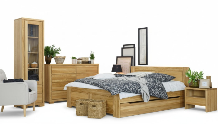 Camera da letto Letto in legno Vero legno Letto Letti Hotel 180x200 cm Stile Mobili massicci