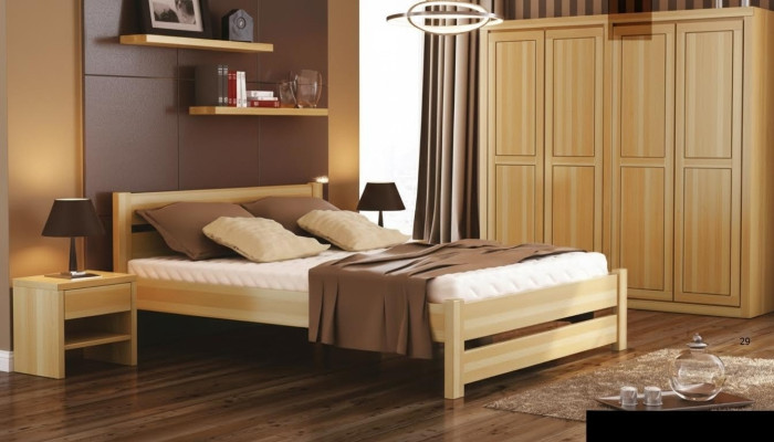 Camera da letto completa 5 pezzi. Letto Comodini veri Legno massiccio Mobili nuovi