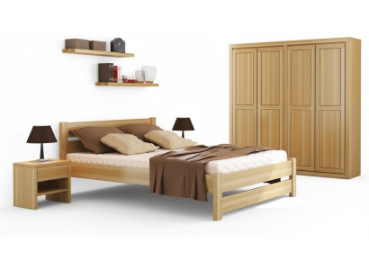 Camera da letto completa 5 pezzi. Letto Comodini veri Legno massiccio Mobili nuovi