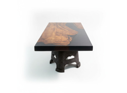 Tavolino River Table massiccio 100x60 Tavolo fluviale in legno massiccio