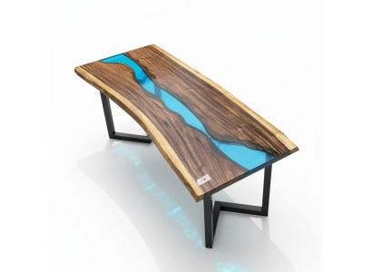 Tavolo in resina epossidica River Table in legno massiccio vero Tavoli 120x60