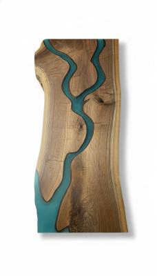 Tavolo da pranzo River Table in legno vero Decorazione Tavolo fiume Massiccio Resina epossidica Tavoli