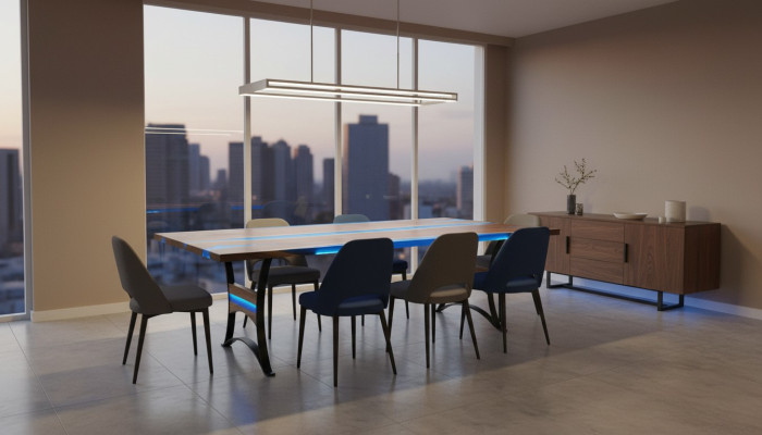 Tavolo da pranzo River Table Legno massiccio Tavolo fluviale reale 260x110