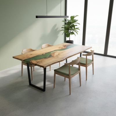 Tavolo da pranzo Mare Acqua Fiume Legno massiccio Tavolo fluviale 200x90 Tavoli