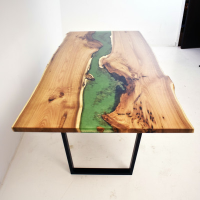 Tavolo da pranzo Mare Acqua Fiume Legno massiccio Tavolo fluviale 200x90 Tavoli