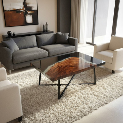 Tavolino River Table in resina epossidica Massivi Tavoli 70x40 Tavolo fluviale