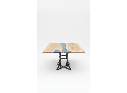Tavolo da pranzo River Table in legno massiccio, tavoli da 110x110.