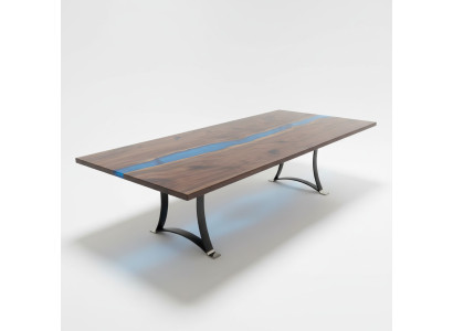 Piano in resina epossidica River Table 240x100 Tavolo da tavolo Nuovo Legno massello Tavoli