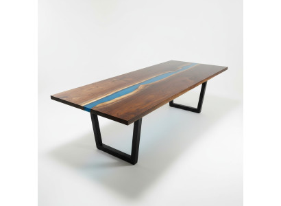 Tavolo da pranzo in resina epossidica River Table massiccio 240x100 Nuovo Tavolo fluviale autentico