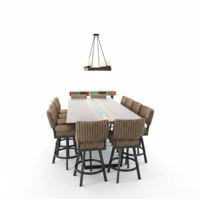 Tavolo da pranzo River Table Massiv Tische 240x100 tavolo fluviale in resina epossidica Sea Waterfall