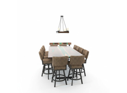Tavolo da pranzo River Table Massiv Tische 240x100 tavolo fluviale in resina epossidica Sea Waterfall