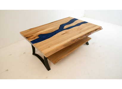 Tavolino River Table in legno massiccio resina epossidica effetto fiume reali
